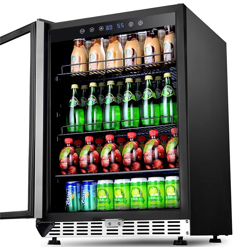 Glass Door Embedded with Built-in Independent Stainless Steel Beverage Red Wine Fruit Wine Cooler Refrigerator Under the Table