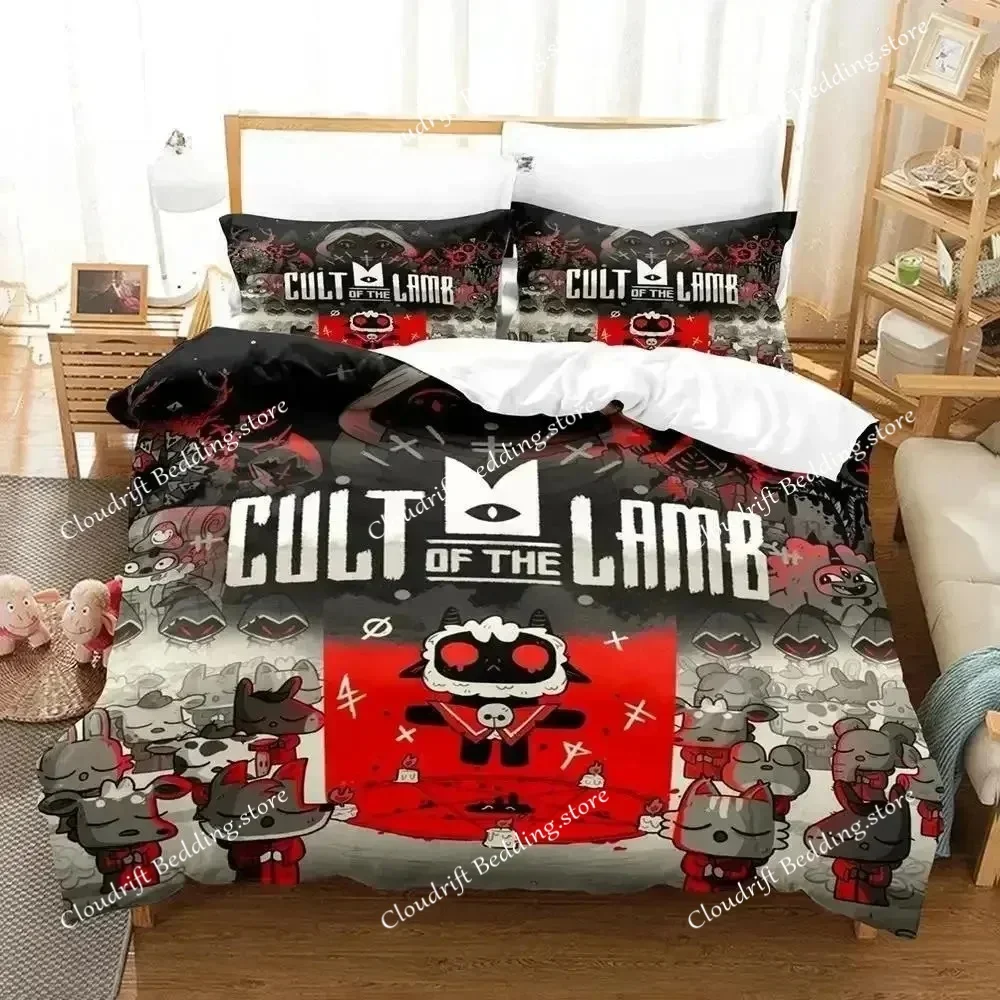 

3D Print Cult of The Lamb Bedding Set Single Twin Full Queen King Size Bed Set Aldult Kid Bedroom Duvet Cover Sets