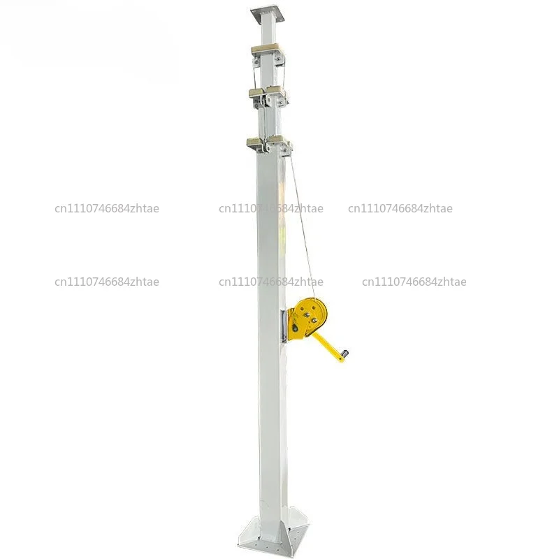 Lifting mast 3/4/5/6/7/8/9 meters ,Hand cranked lifting pole, manual telescopic mechanical winch
