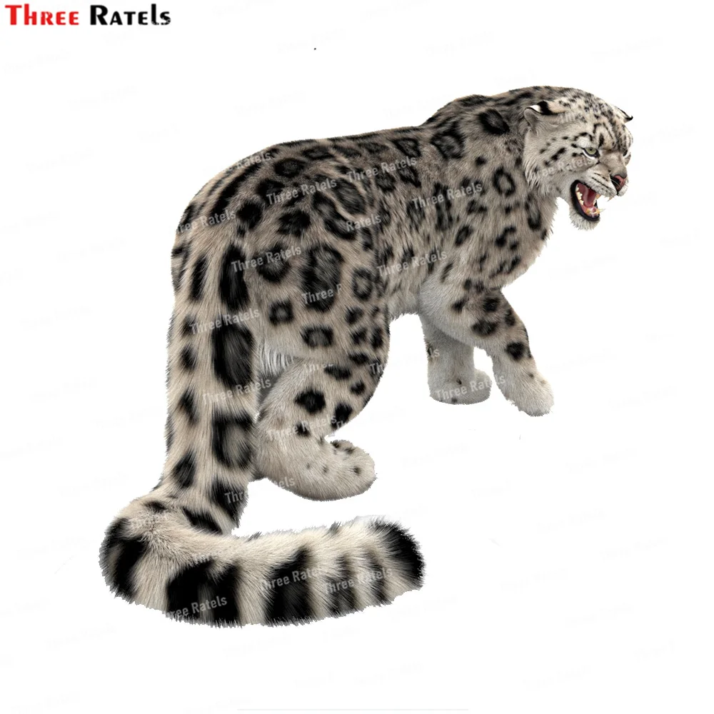 Three Ratels Snow Leopard 3d Model Stickers And Decals for Laptop Luggage Skateboard Decoration