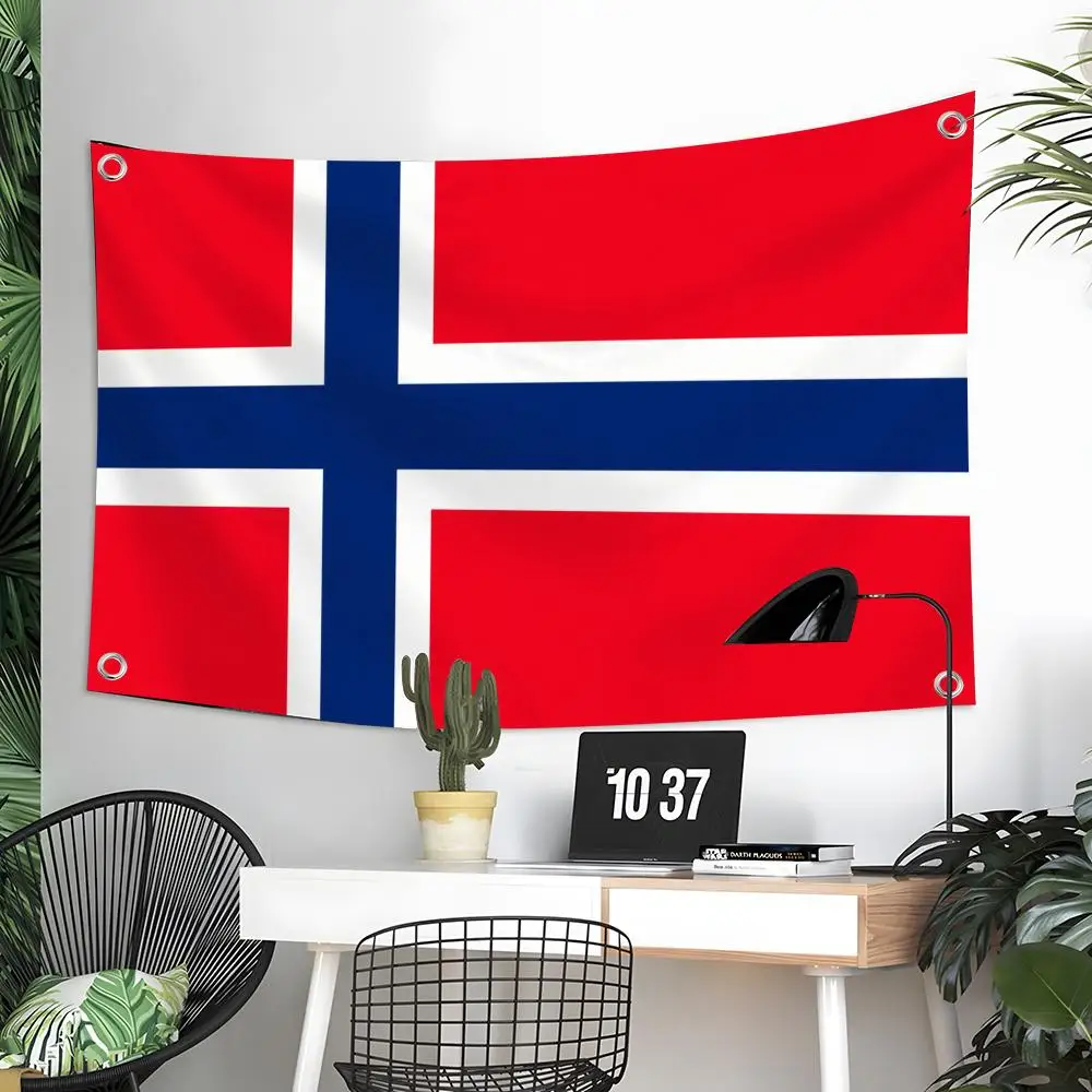 Norway Flags Custom Wall Hanging Background Art Banner For Bedroom Home Living Room Outdoor Decor