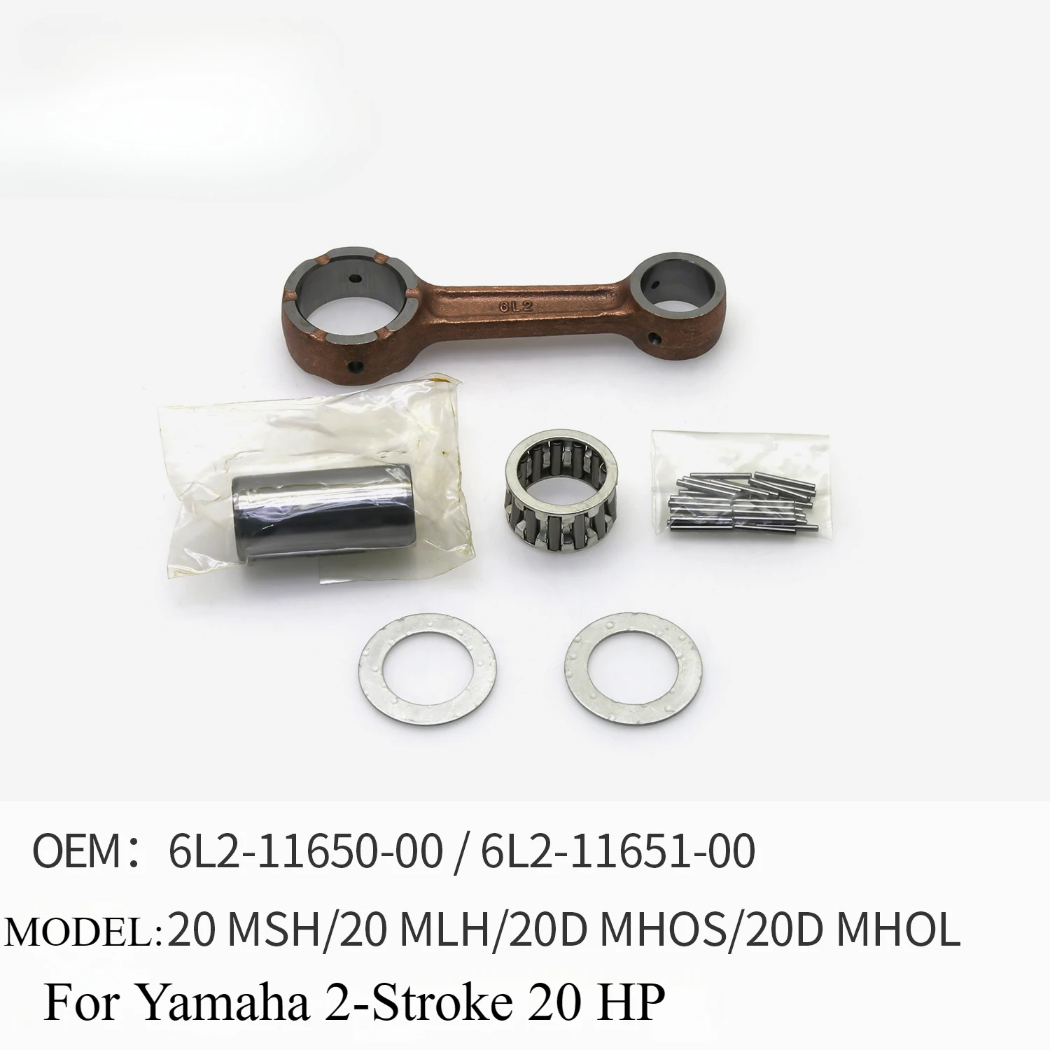 Outboard Connecting Rod Assembly for Yamaha 2 Stroke 20HP Crankshaft Connecting Rod 6L2-11650-00 6L2-11651-00