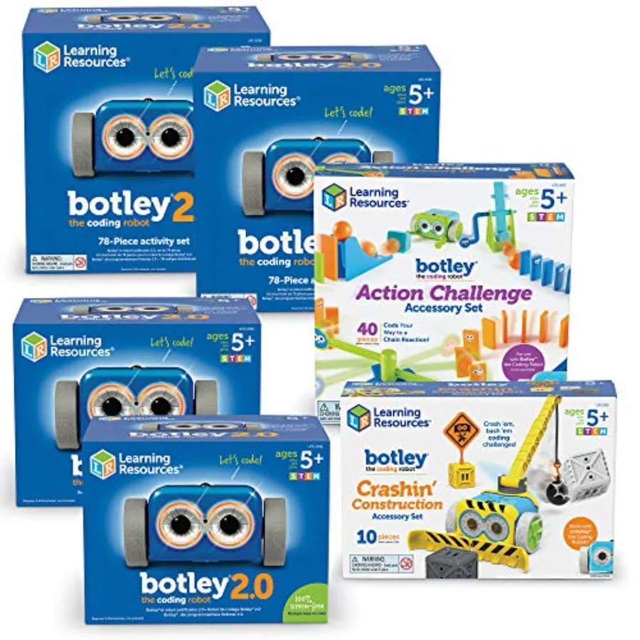 

Classroom STEM toy for ages 5-7: Botley 2.0 coding robot, plastic body, blue-gray color, screen-free programming and critical t