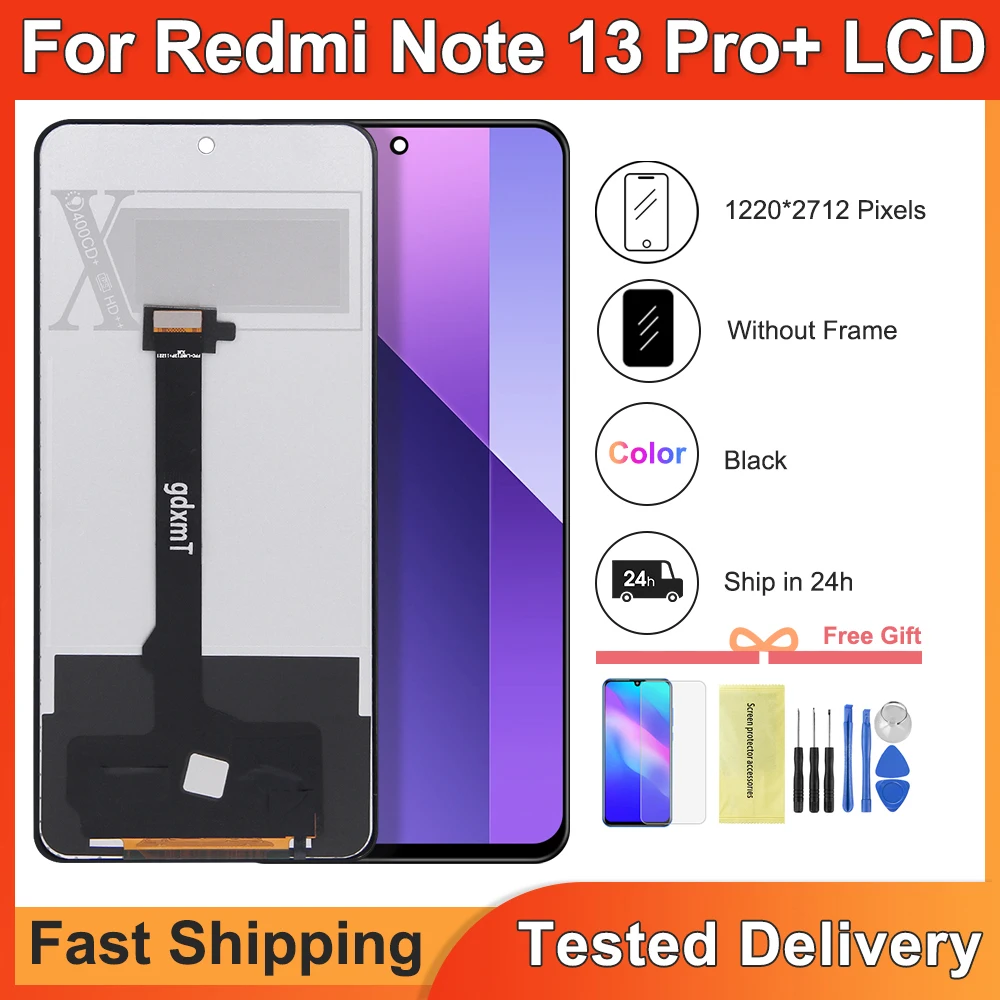 

For Xiaomi Redmi Note 13 pro plus LCD Display Screen 2312DRA50C with Touch Panel Digitizer Assembly for Redmi Note 13 Pro+