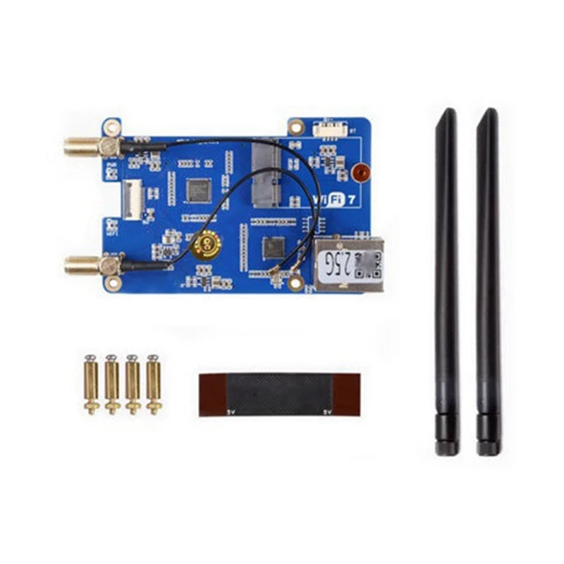 MPW2.5G For Raspberry Pi 5 Expansion Board PCIE To Wifi7 2.5G ETH HAT RTL8125 M.2 Ekey Interface For RPI 5