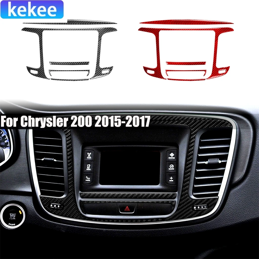 

Carbon Fiber Car Accessories Center Console CD Player Vent Interior Modified Sticker Cover Trim For Chrysler 200 2015 2016 2017