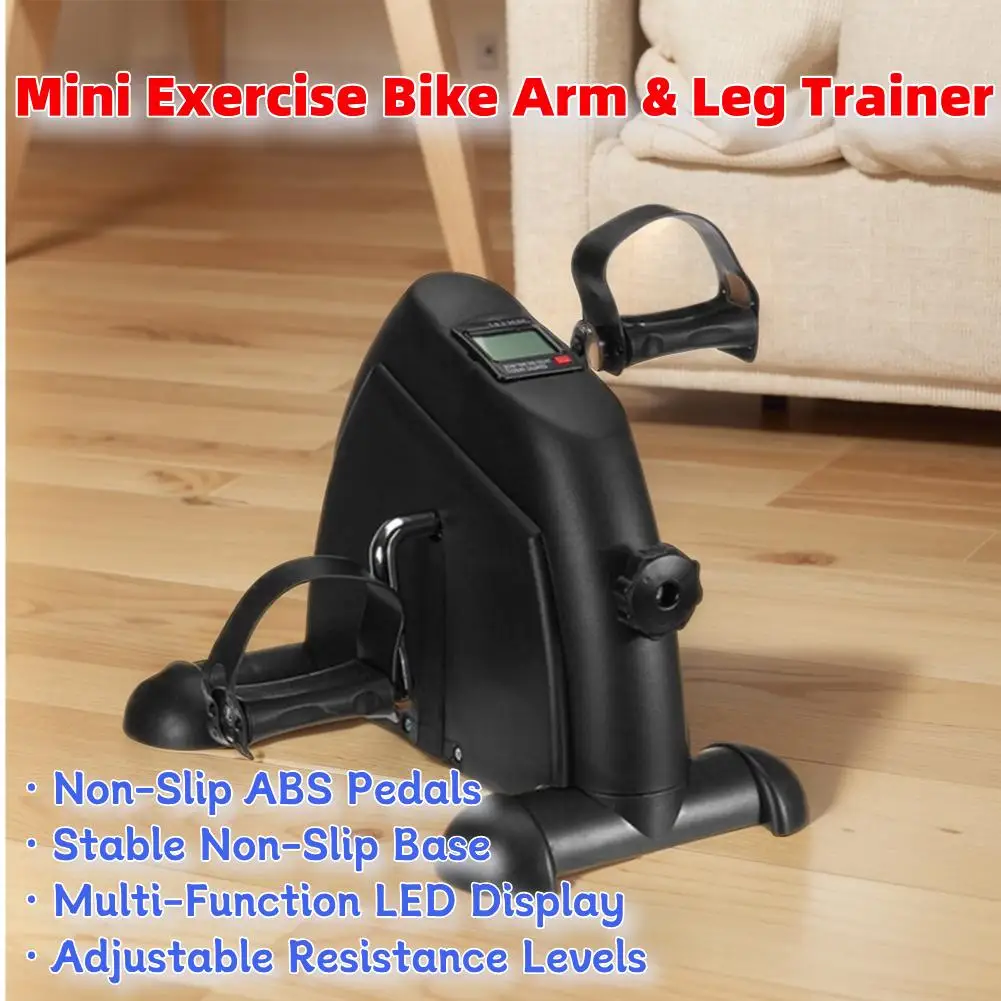 Under Desk Elliptical Machine Mini Pedal Trainer 12 Adjustable Speed Portable Elliptical Machine Multifunctional for Elderly
