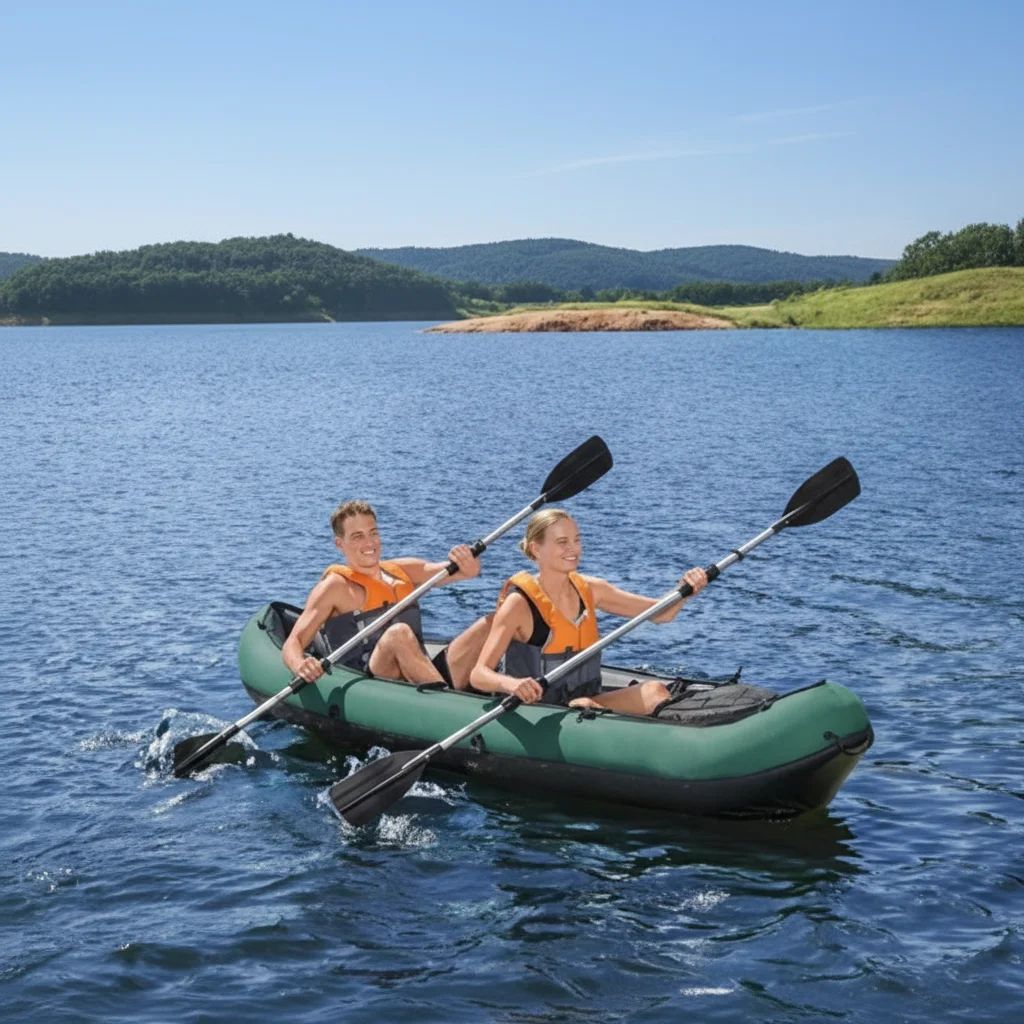 

CE Certificate Best Selling Blue Custom 2 Persons Rigid Hull Inflatable Kayak For Water Sports