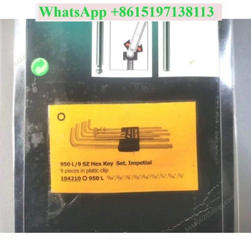 Extended Ball Head 9-Piece Hexagon Wrench 104210 950 L/9 SZ Old Stock Made in Germany