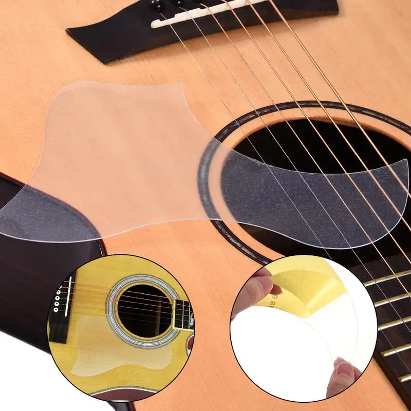 new Transparent Acoustic Guitar Pickguard Droplets Shell Self-adhesive Pick Guard PVC Protects Your Classical Guitar Surface