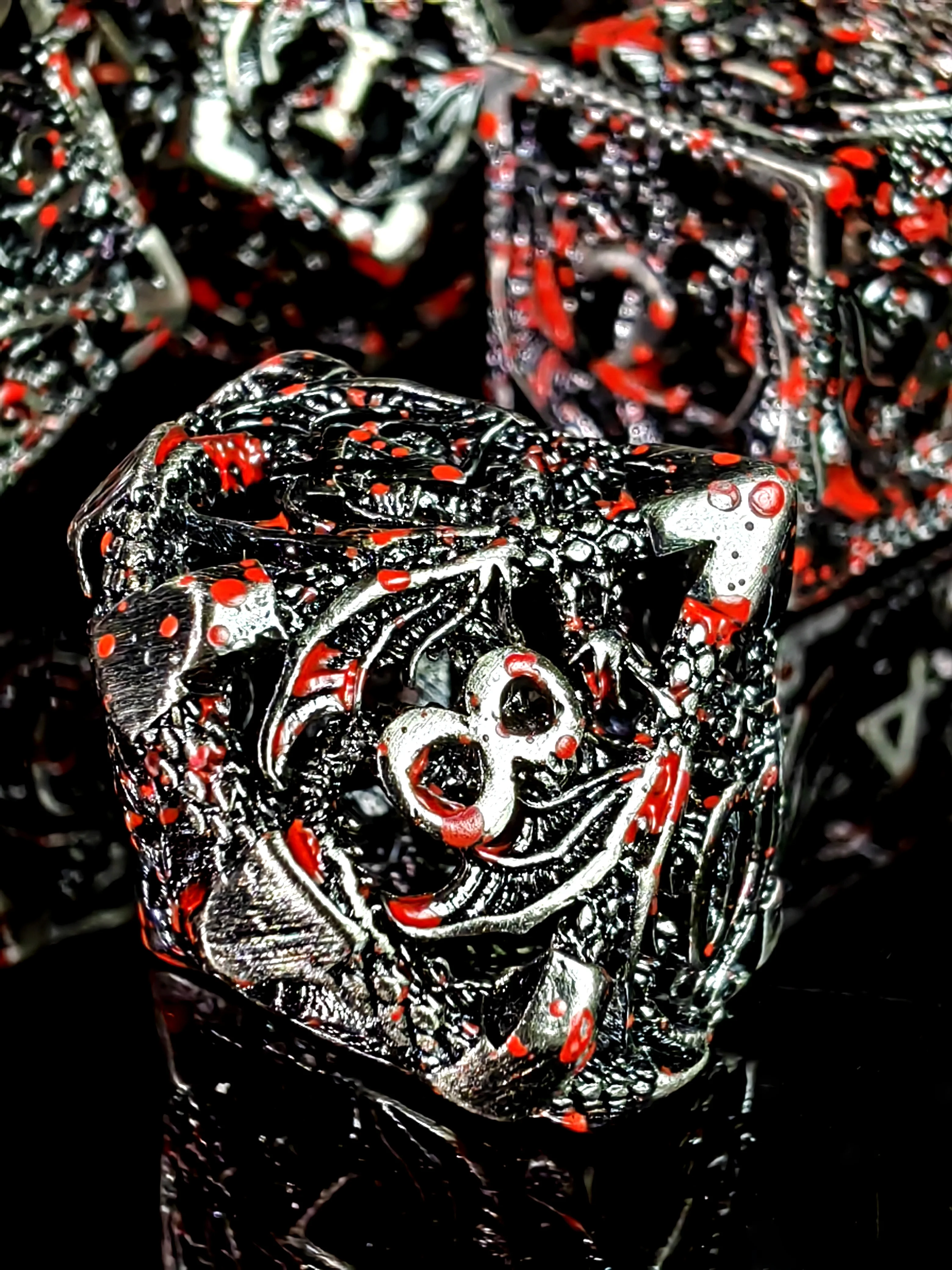 DnD dobbelstenen set - metalen polyhedrale dobbelstenen met draakontwerp, zinklegering zwart nikkel, voor RPG- en tafelspellen