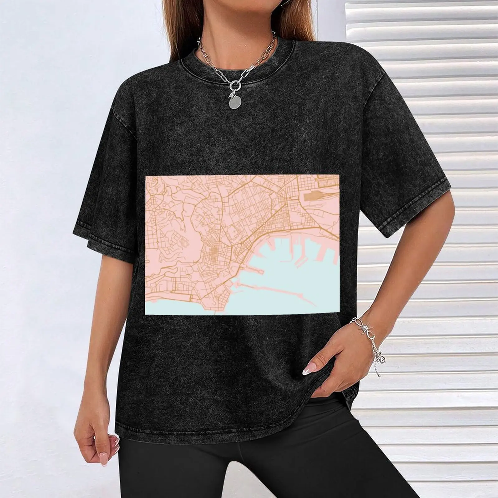 Mappa di Napoli, Italia T-shirt camicie firmate animali prinfor ragazzi Abbigliamento estetico magliette da uomo in cotone