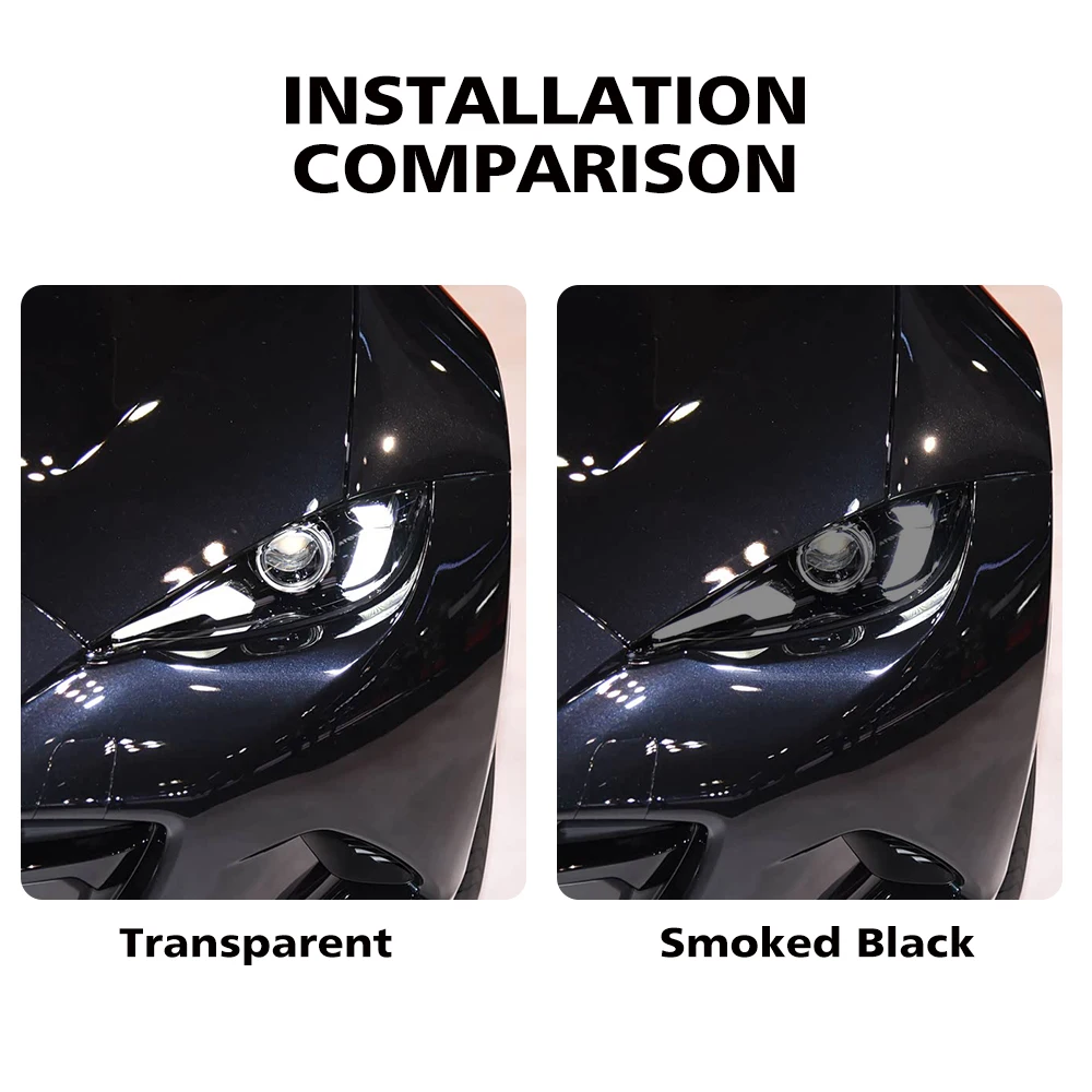 Smoke Black TPU Headlight Protection Film for MAZDA MX5 ND 2016-2026 High-Gloss Pre-Cut PPF Anti-Scratch Vinyl Wrapping Cover