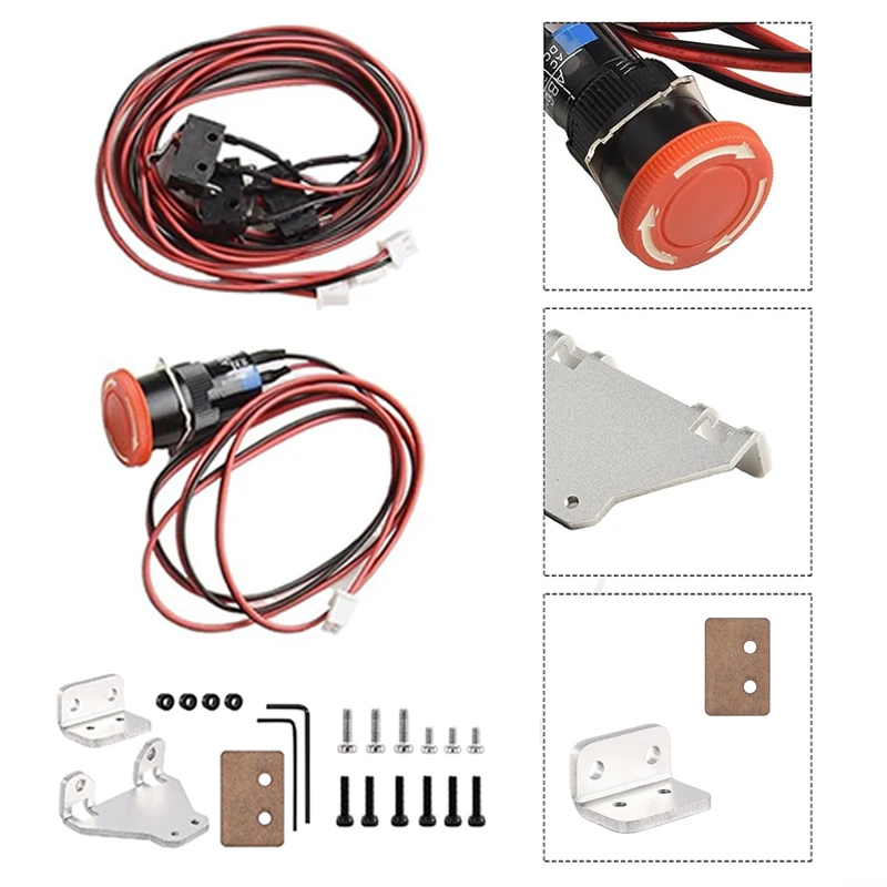 Engraving Machine Limit Switch Kit with Stop Button, 3 Switches, Compatible for 3018 PRO/3018 Max/3018 Plus/3020 Max CNC Router