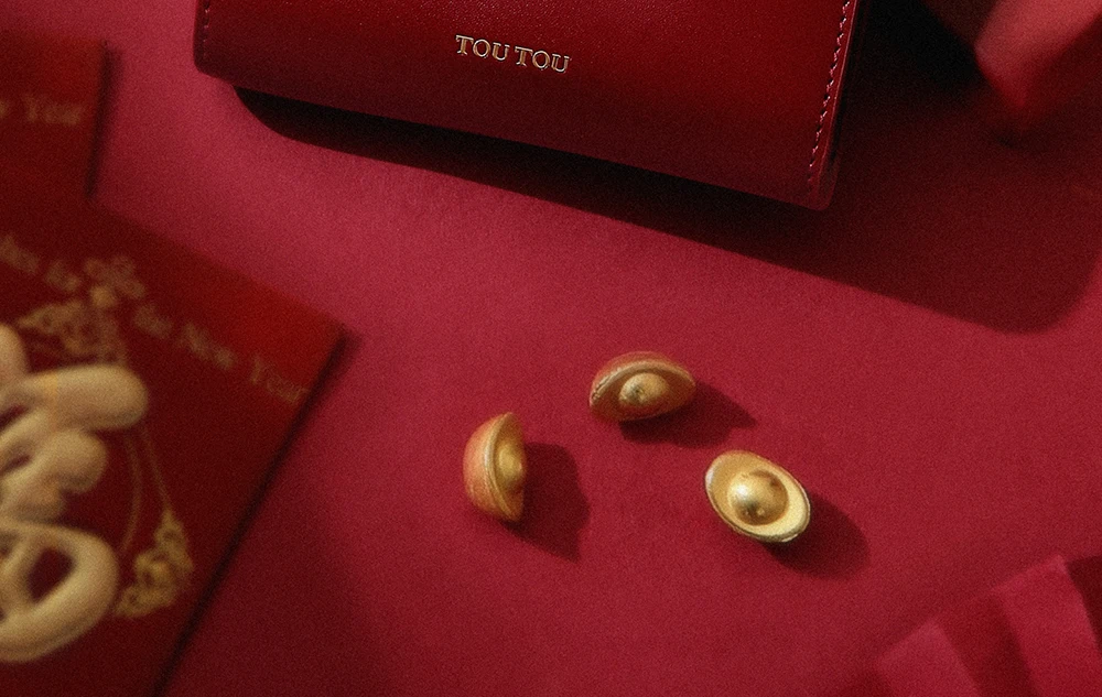 Toutou Red New Cowhide Wallet, ein leichter, kompakter roter Karten- und Münzbeutel, kleiner Damen-Geldbeutel, Kartenhalter, Caibu-Kartenetui – Detail 3