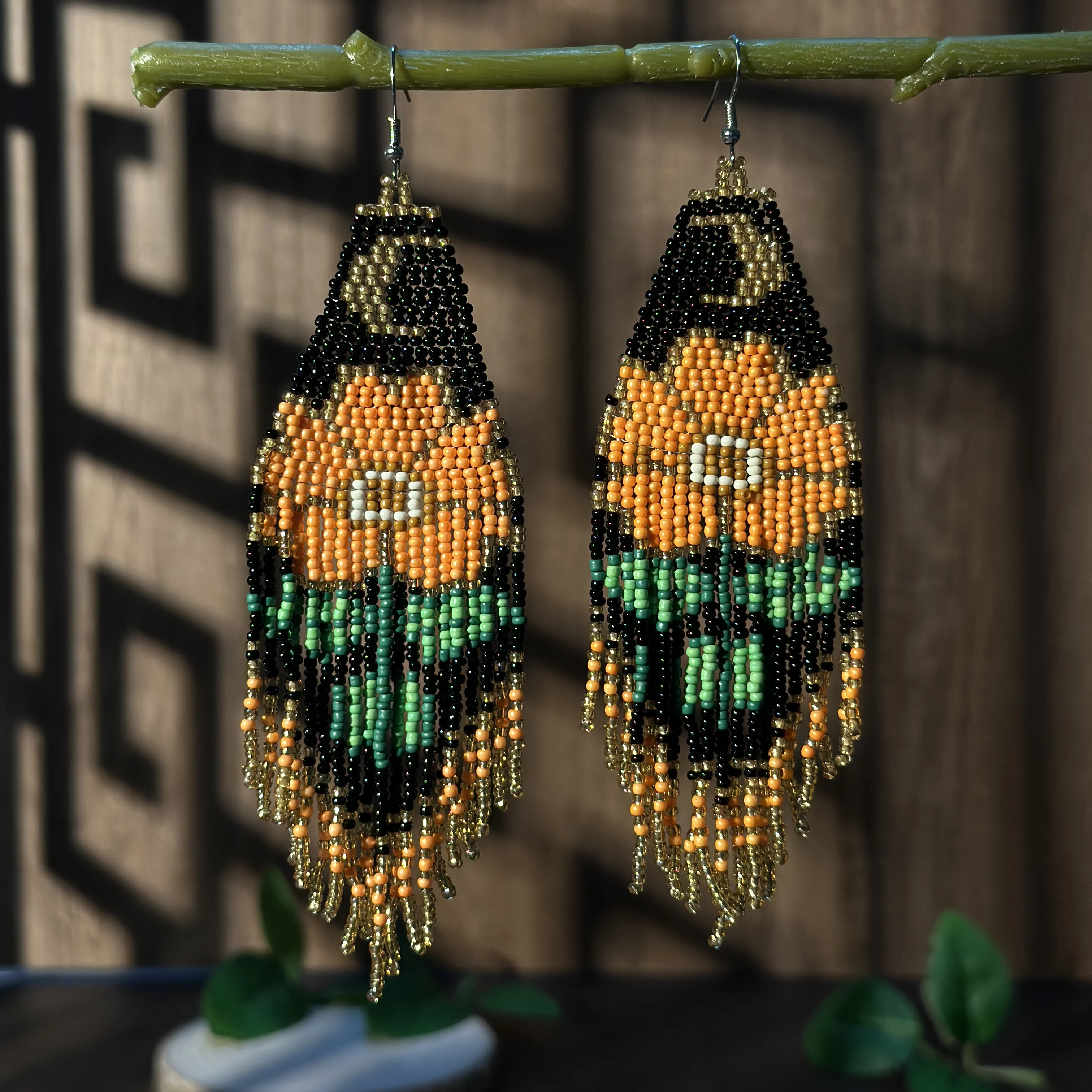 

Flower earrings bohemian style beaded tassel jewelry original design handmade seed beads glass beads lady earrings daily wear gi