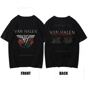 Unisex Eddie Van Halen tema t-shirt, 100% algodão vestuário, exclusivo manga curta Tee, Top ginásio gráfico, Verão Streetwear, venda quente 8 principais vendas relogio van heusen - №2