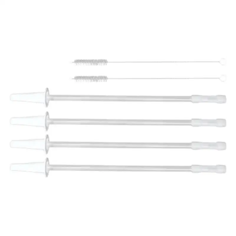 Water Bottle Straw Replacement Reusable Straws For 1/Half Gallon Water Bottle With 2 Cleaning Brushes 4 Cuttable Straws  ﻿