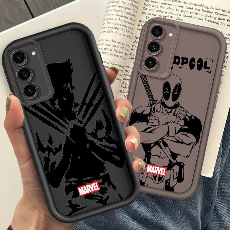 Marvel Wolverine Deadpool Art For Samsung Note 20 S24 S23 S22 S21 S20 Ultra Plus FE A25 A55 A22 A15 A35 5G Eye Ladder Funda