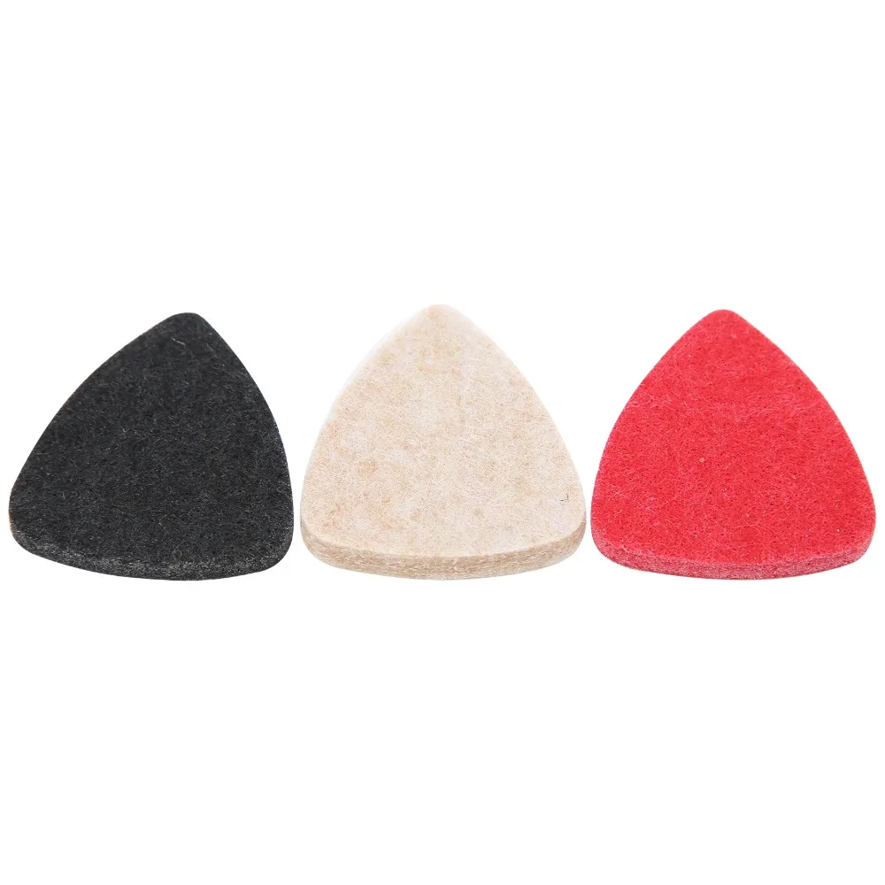 3PCS Portable Wool Felt Material Felt Guitar Picks Mixed Color Guitar Picks Ukulele Picks For Practicing