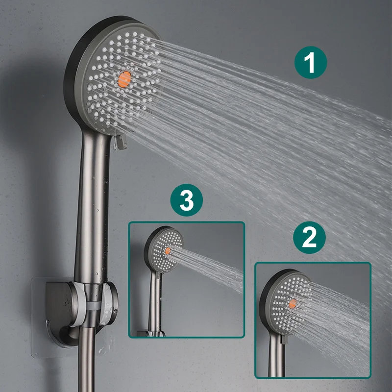 Adjustable Shower Head Water Saving Sprinkler Handheld 3 Modes Bath Head High Pressure Spray Nozzle for Bathroom Accessorie