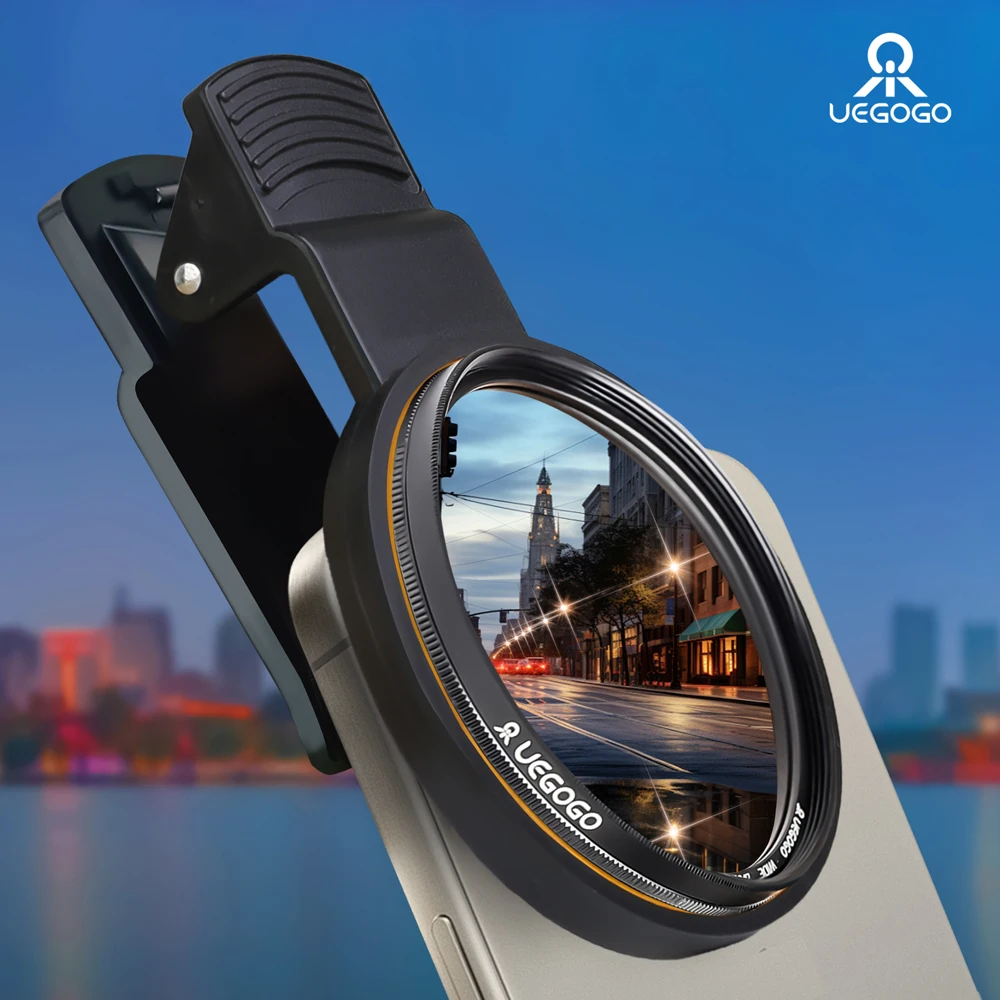 

UEGOGO Star Filter 4 6 8 Line Star Phone Filter 52mm Camera Lens Filter Universal with Phone Clip for Smartphone Camera Lens