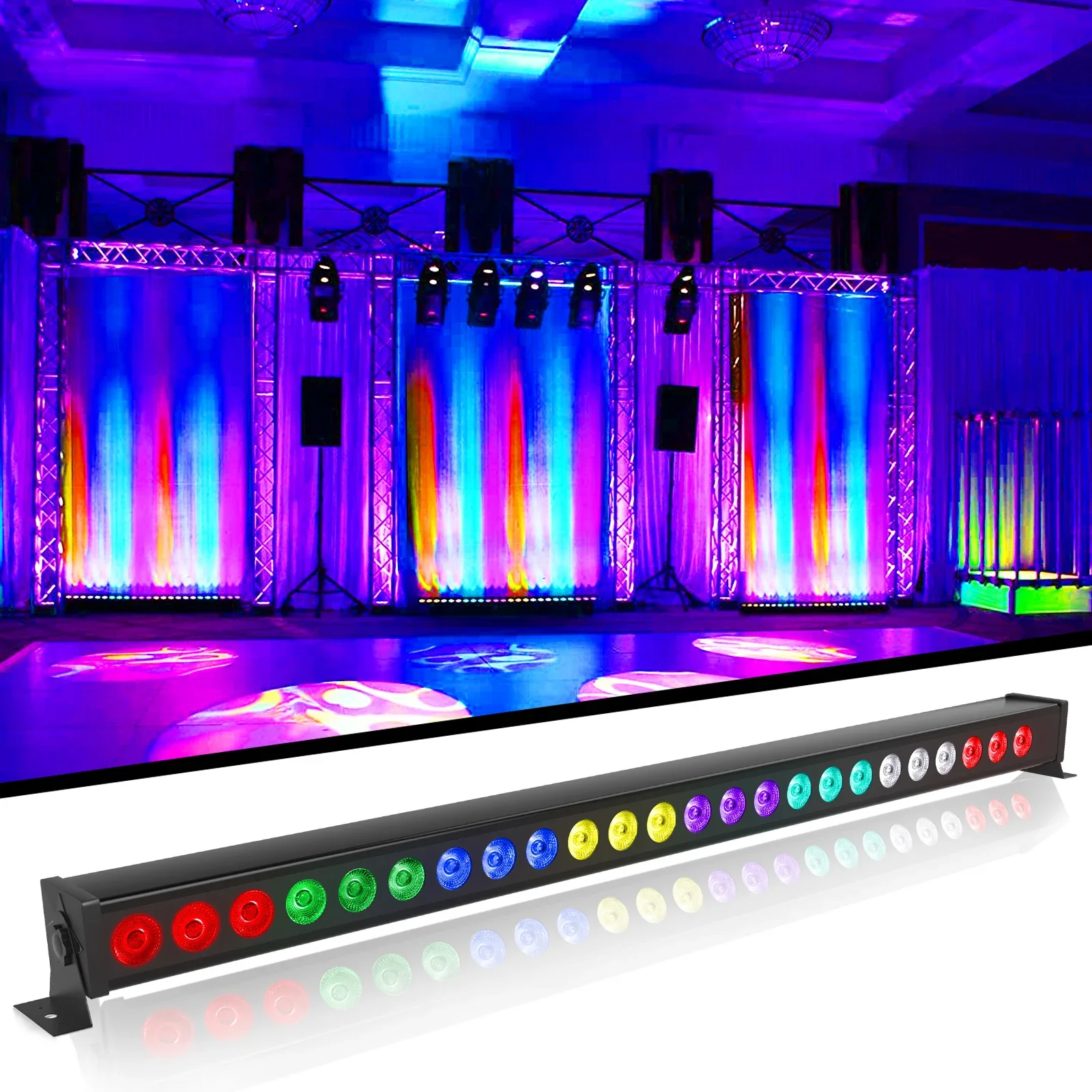 BOTAI LED RGB Wash Wall Lights With Remote Control for Pub Concert Party KTV Stage Dyeing Lights