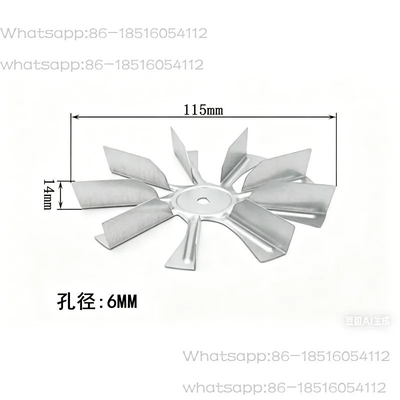 1PC High Temperature Resistance Motor Blade with Galvanized Sheet for Air Fryer Convection Oven Fan Motor Accessories