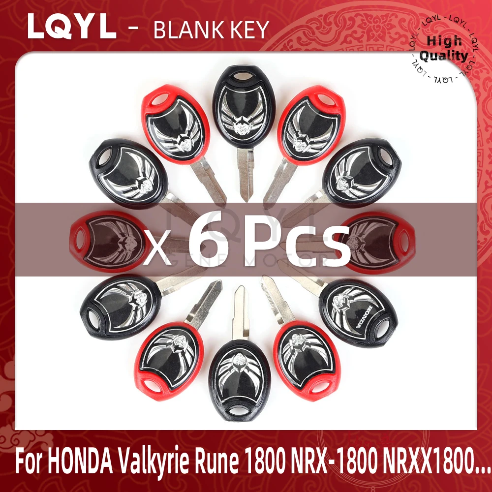 6Pcs Blank Key Motorcycle Replace Uncut Keys For  HONDA Valkyrie Rune 1800 NRX-1800 NRXX1800 Replacement Accessories