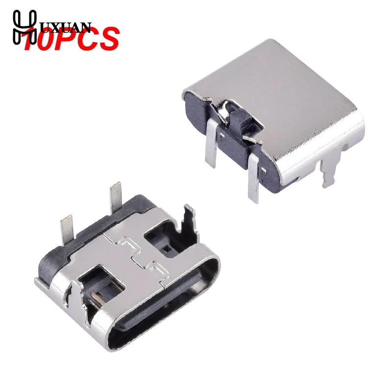 【New】10Pcs 2 Pin Micro USB Type C Connector Socket USB 3.1 Type-C Female Power Jack Dock For Mobile Phone Charging Port