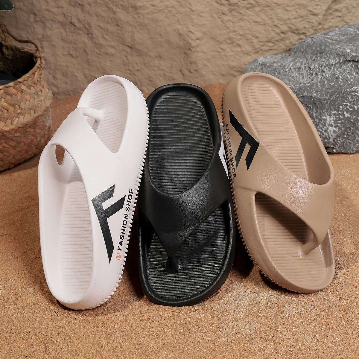 Mens Platform Flip Flops Summer Soft Sole EVA Slippers for Women Outdoor Casual Beach Shoes Home Non-slip Bathroom Couple Shoes