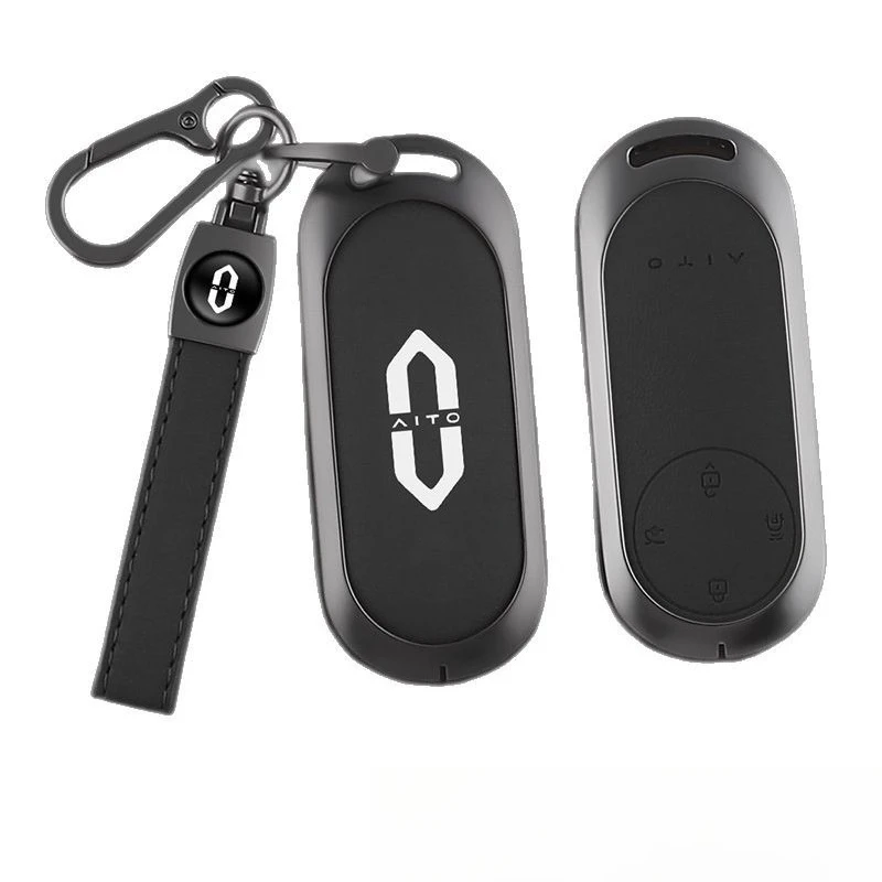 Zinc Alloy Car Key Case Cover Chain Shell Protector Fob Holder for Huawei AITO M9 M7 M7 Ultra M5 2024 Card Key Accessories