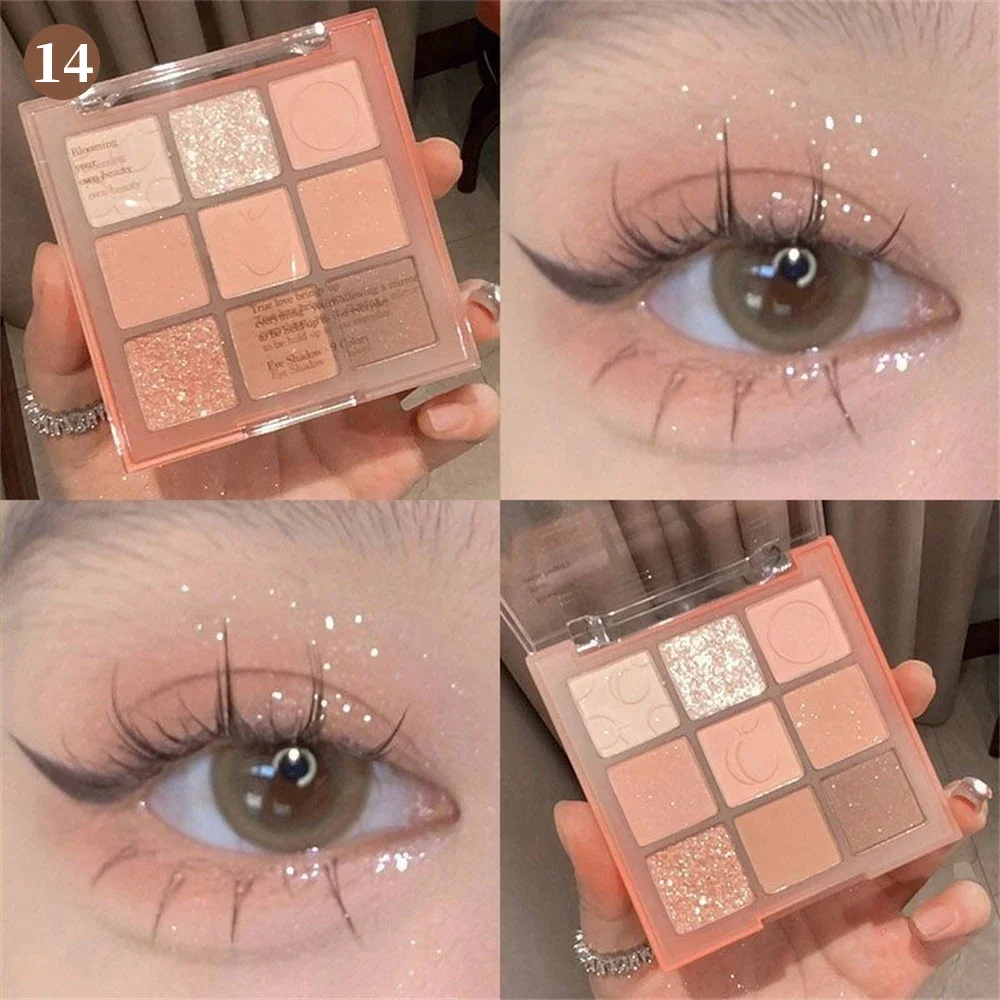 Palette di ombretti glitterati a 9 colori Palette di ombretti professionali cosmetici per trucco coreano Palette di ombretti glitter al neon di bellezza