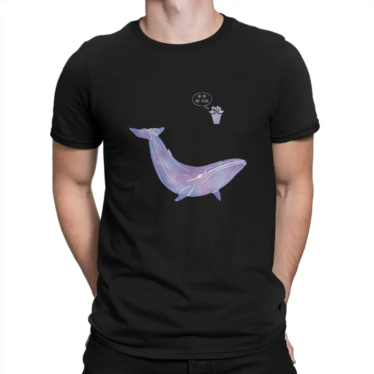 Whale Animal Purple Tshirt Homme Men's Clothing Polyester T Shirt For Men