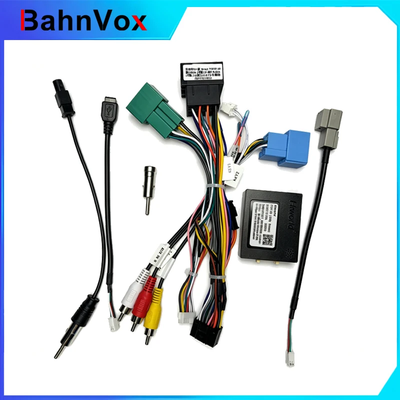 Adaptador de cableado GPS para radio Android de coche de 16 pines para HW Fiat Strada Toro 2020, cable de alimentación estéreo 2DIN, cable Canbus, caja decorativa.
