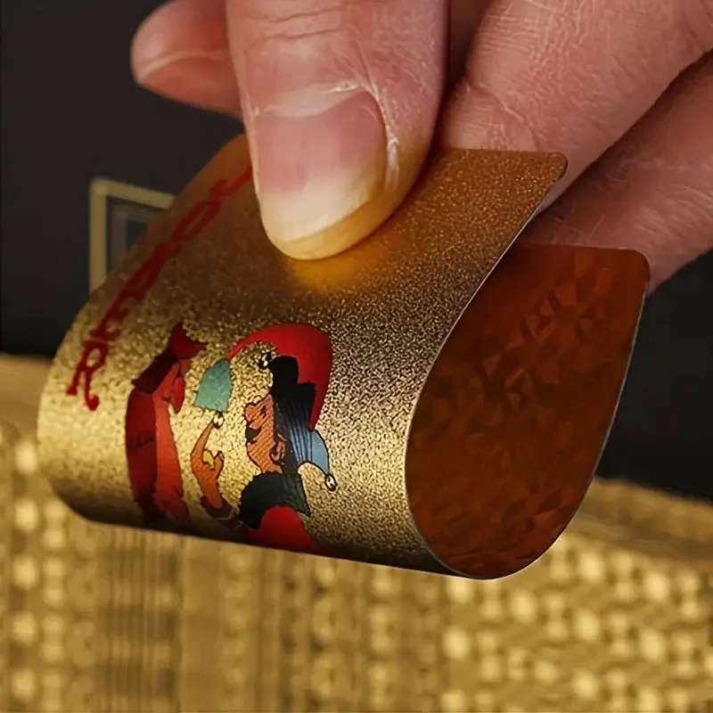 24K Gold Foil Playing Cards Deck - Perfect For Poker, Practical Jokes & Party Gifts Christmas Halloween Thanksgiving Gift