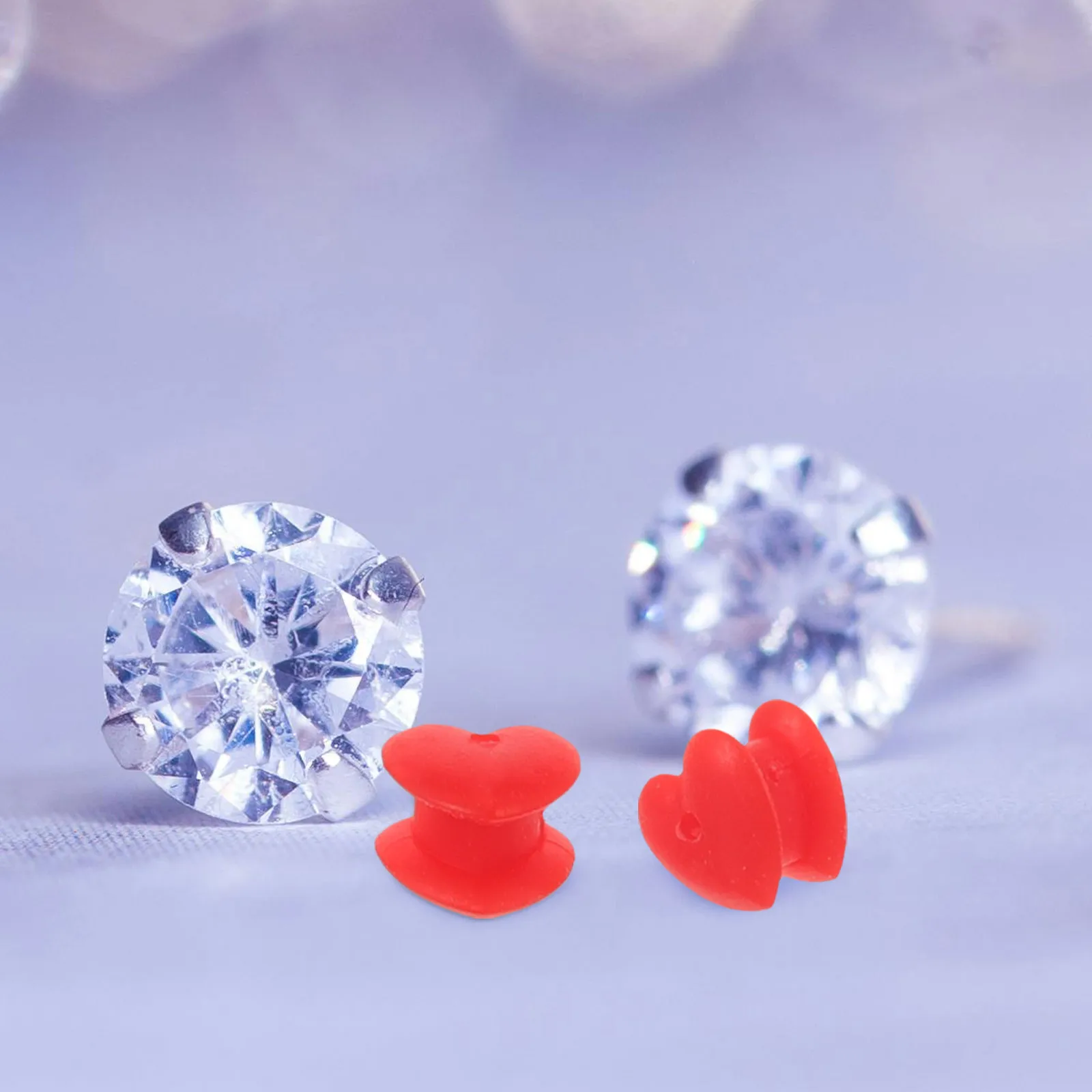 

50pcs Silicone Earring Backs Replacement Secure Locking Studs Backings Heavy Earrings Safety Stoppers Jewelry Accessories For