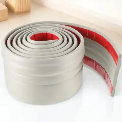2 Meters Self Adhesive Baseboard Molding Peel Stick Trim Floor Baseboard Wall Seam Decoration Nbr Material Kitchen Bedroom