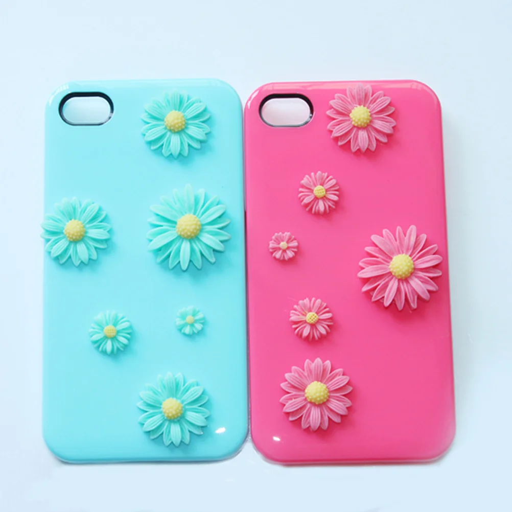 

200Pcs Small Daisy Flower Resin Flatback Cabochons Colorful Mixed for Jewelry DIY Phone Decoration Scrapbooking Crafts