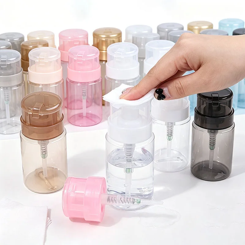 20/30/50PCS 100ml Empty Lockable Press Bottles Nail Polish Removing Makeup Pump Dispenser Refillable Manicure Cleaner Containers