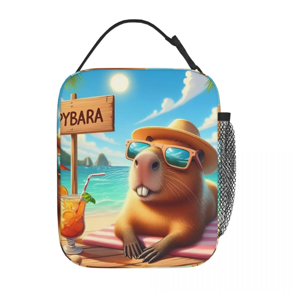 Cute Capybara Capibara Animal Insulated Lunch Bags Leakproof Meal Container Cooler Bag Tote Lunch Box Beach Travel Girl Boy