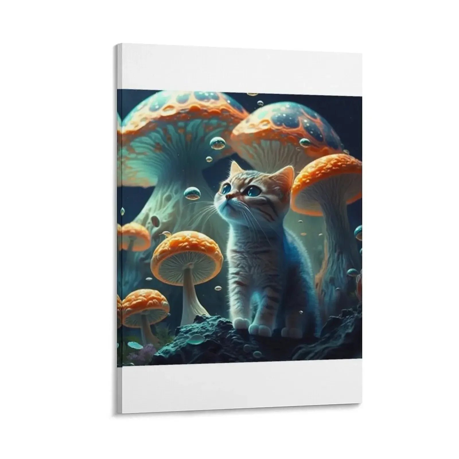 

Mushroom kitty 5 Canvas Painting anime posters art mural accessories for home decor office decoration