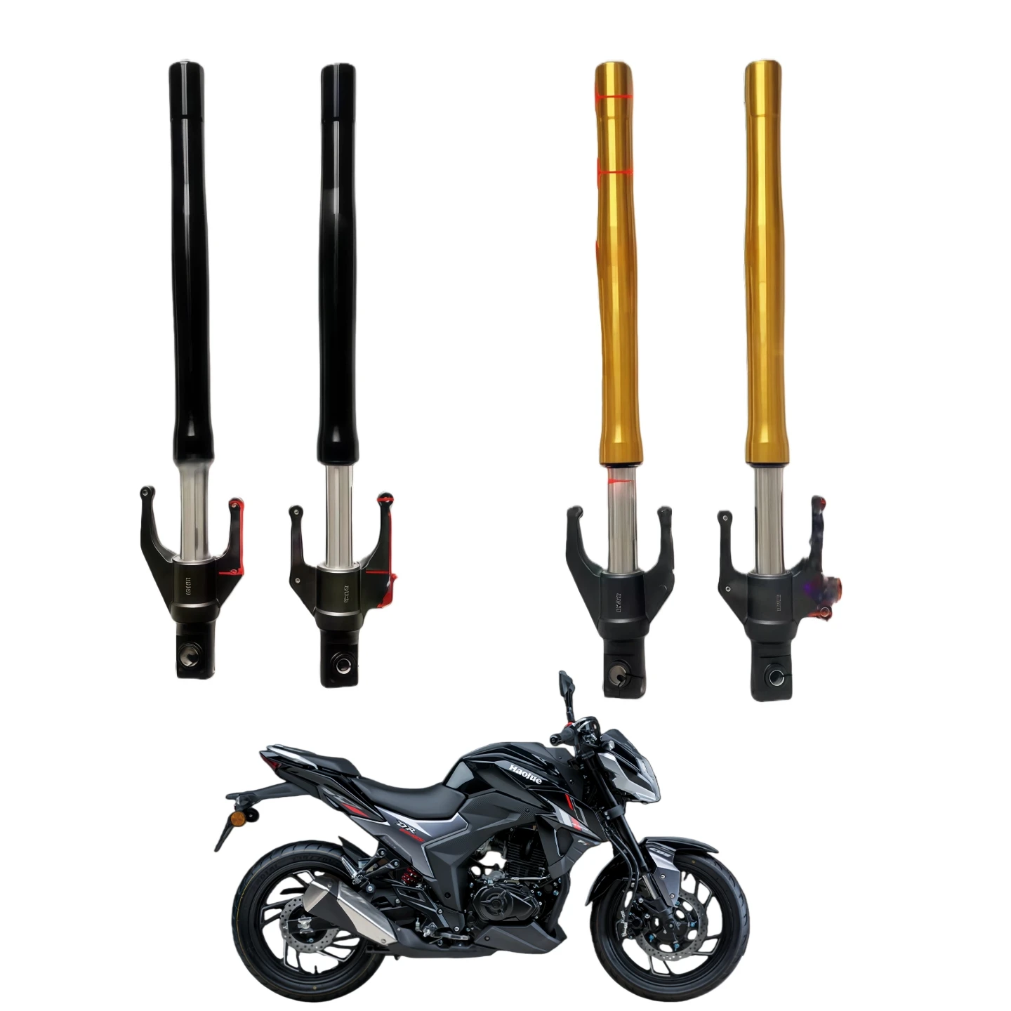

Motorcycle Front Fork Shock Absorber Original Standard High Performance Hydraulic Fork Set Direct Fit for Replacement Haojue