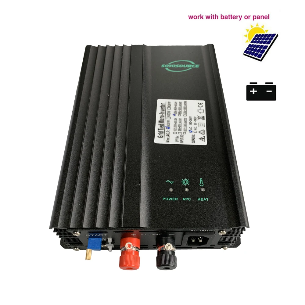 600W Micro Grid Tie Inverter for 24V 48V Battery Adjustable Output Power MPPT Pure Sine Wave Solar Inversor Wechselrichter