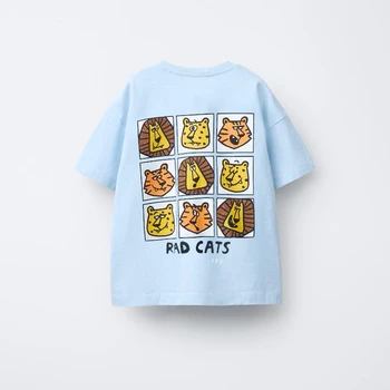 Animal Pattern Boys Clothes T-shirt Summer New Simple Fashion Short Sleeve Tops Kids Tees Round Collar Print Children's T Shirts 6