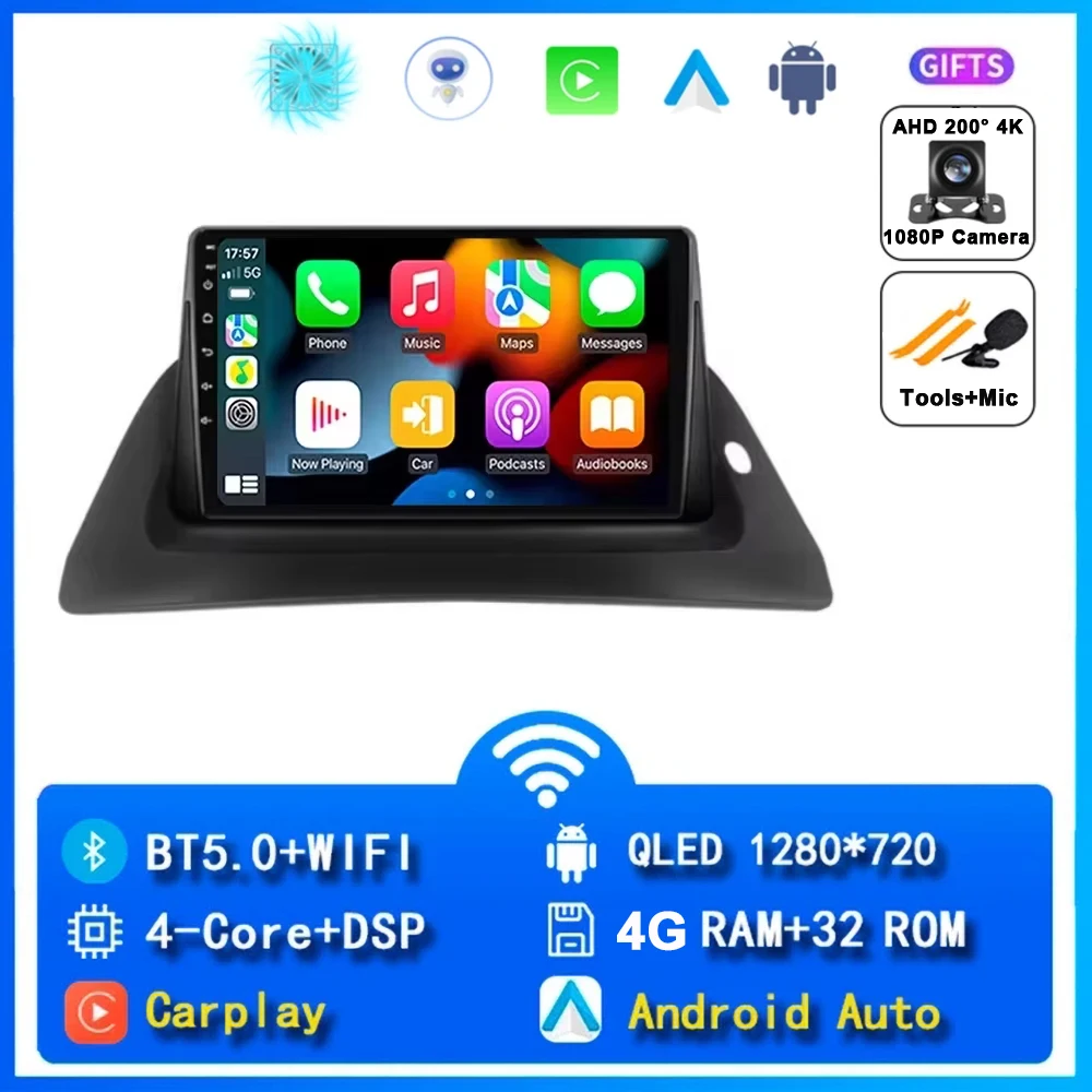 Voor Renault Kangoo 2008-2018 2 Din Android 15 Autoradio Multimedia Speler Carplay Autoradio Stereo GPS IPS 2K QLED 4G Head Unit