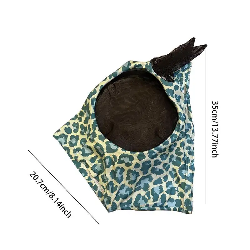 Horse Fly Face Cover Leopard Print Pattern Equestrian Supplies Comfortable Breathable Anti-Mosquitoes Cover Horse Care Product