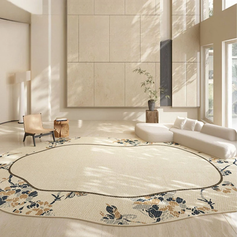 French Style Living Room Decoration Carpet Large Area Lounge Soft Floor Mat Irregular Shape Rugs for Bedroom Washable Study Rug