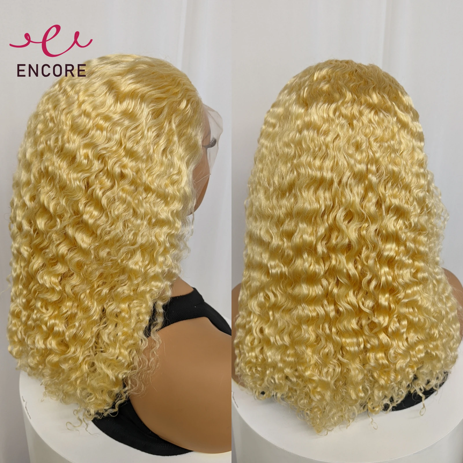 

250% Density 13x4 Lace Frontal Curly Wigs 20 Inch 100% Remy Human Hair Wigs 613 Blonde Water Wave Transparent HD Lace Bobs Wigs