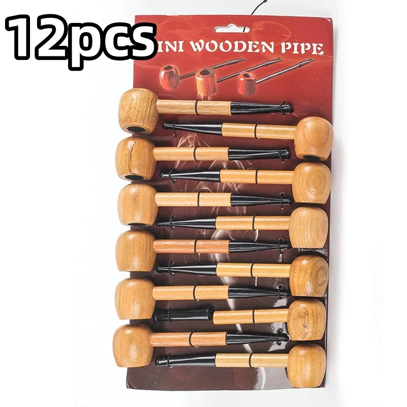 

12pcs Fashion Manual Wood Pipes Chimney Filter Long Smoking Pipe Herb Bakelite Tobacco Pipe Cigar Narguile Gift Smok Mouthpiece
